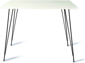 Masa 801CMY2936, alb/negru, PAL melaminat/metal, 90x90x75 cm