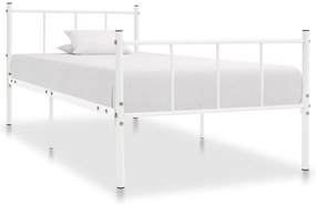 vidaXL Cadru de pat, alb, 90 x 200 cm, metal