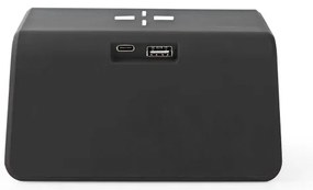 Nedis WCACQ30BK - Ceas cu alarmă, ecran LCD și încărcător wireless 15W/5V negru