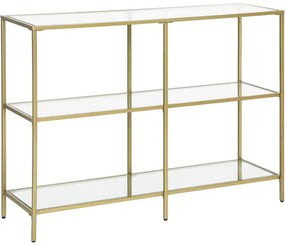 Masa Consola Cu 3 Polite, Auriu, 100 X 30 Cm