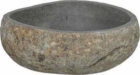 vidaXL Chiuvetă din piatră de râu Gri deschis 45 x 35 x 15 cm