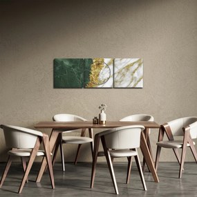 Tablou - Marmură verde N⁰1 (cu ceas) (90x30 cm)