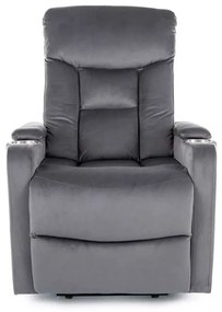 Scaun reclinabil Berville Velvet, gri