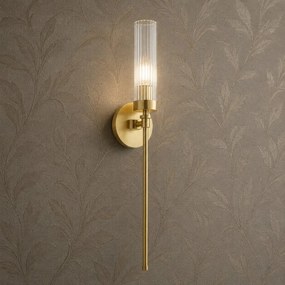 Aplica de perete stil elegant PRESTON alama/sticla clara