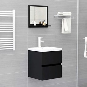 Oglinda de baie, negru, 40 x 10,5 x 37 cm, PAL Negru, 40 cm