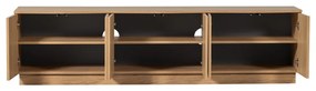 Comodă TV în culoare naturală din lemn de stejar 200x52x45 cm Zuma – WOOOD