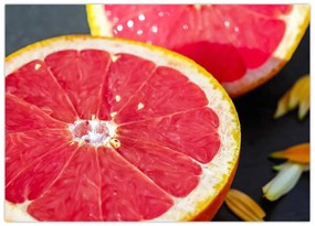 Tablou pe sticlă cu grapefruit tăiat (70x50 cm)
