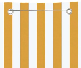 Paravan de balcon, galben si alb, 140 x 240 cm, tesatura oxford Galben si alb, 140 x 240 cm