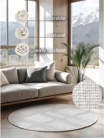 Covor gri deschis reversibil/țesut manual rotund din iută ø 160 cm Bouclé Jaipur – Hanse Home