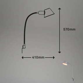 Lampă flexibilă de perete Briloner 2079-014 1xE27/10W/230V argintiu