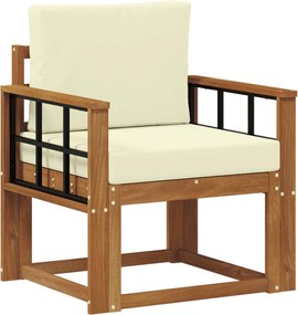 vidaXL Canapea de exterior Lemn de acacia solid și poliester natural