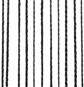 Draperii cu franjuri, 2 buc., 140 x 250 cm, negru Negru, 140 cm