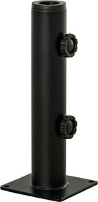 Outsunny Picior de umbrelă, tub reglabil din metal pentru tija Ø 34, 38 și 48 mm, negru | Aosom Romania