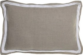 Pernă decorativă din in natural, 60 x 40 cm, 500 g, bej natural, husă cu fermoar, „Linen Cushion"