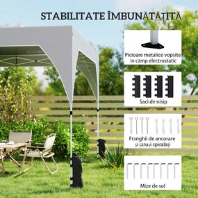 Outsunny Pavilion 3x3m Pliabil, Montaj Ușor cu Buton, UPF 50+ Protecție | Aosom Romania