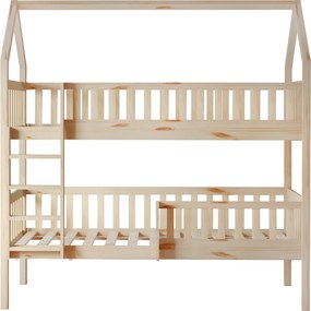 Pat supraetajat Montessori cu pat suplimentar, natural, VENITA TYP 1