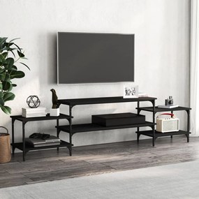 826325 vidaXL Comodă TV, negru, 197x35x52 cm, lemn prelucrat