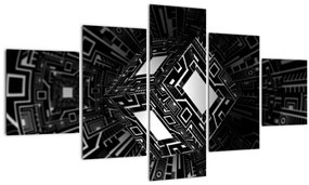 Tablou cu un cub abstract (125x70 cm), în 40 de alte dimensiuni noi