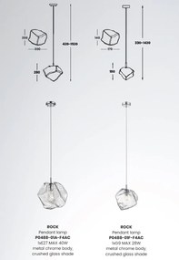Pendul modern design decorativ original ROCK I crom