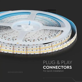 Banda led SMD 2835 V-TAC Samsung, CRI95+, lumina calda(3000K), 18W/m,1500 lm/m, 240 leduri/m, 24V, IP20