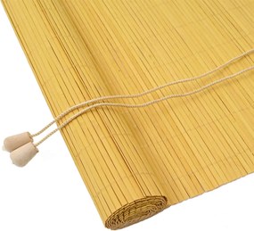 vidaXL Rulou textil cu perdele Manual Galben 80 x 220 cm Bambus