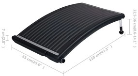 Panouri solare de incalzire piscina, 3 buc., 110x65 cm, curbat 3, 110 x 65 cm