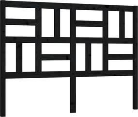 vidaXL Tăblie de pat, negru, 126x4x104 cm, lemn masiv de pin