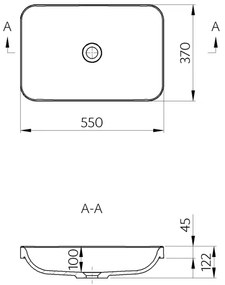 Sapho - Lavoar încastrat ASOFFI 55x37 cm marmură/alb