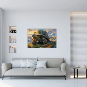 Tablou - Țestoasă și peisaj montan (90x60 cm)