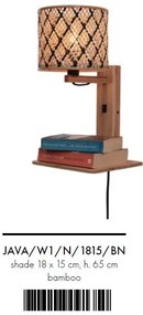 Aplica de perete eco din bambus cu polita Java shelf nat/18x15, bl/nat