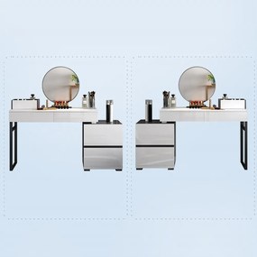 Masuta de toaleta pentru machiaj moderna cu oglinda Culoare - Alb; Negru DEPRIMO 14527