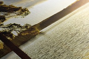 Tablou apus de soare deasupra lacului