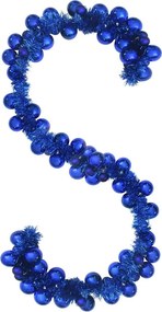 vidaXL Ghirlandă cu Bile de Crăciun albastru 186 cm Polistiren