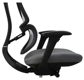 Ergodynamic Star Plus - Black Grey - Scaun de birou 4D, sezut translatie, suport lombar ajustabil 7 cm