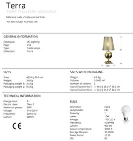 Veioza / Lampa de masa design elegant Terra aurie SV-664443