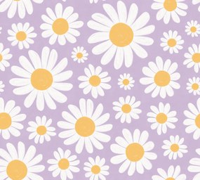 Tapet Dashing Daisies, Lilac, Rebel Walls