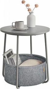 Masuta de cafea versatila, Ø 45 cm, textil / metal, gri, Vasagle