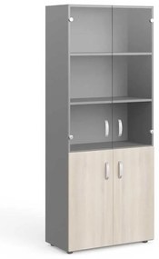 Dulap înalt Manager 79,9 x 42,2 x 196,5 cm, salcâm deschis / gri
