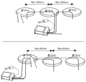 Eglo 32882 - Set 3x spoturi LED RGB reglabile încastrate FUEVA-C 1xLED/3W/230V