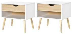 HOMCOM Noptiere Moderne cu Sertar și Raft, Design Modern și Funcțional, Ideal pentru Cameră de Dormit, Albastru | Aosom Romania