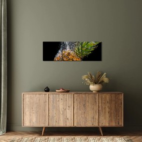 Tablou cu anans în apă (cu ceas) (90x30 cm)
