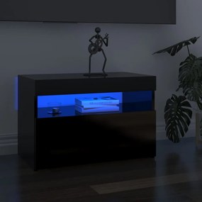 Comoda TV cu lumini LED, negru extralucios, 60x35x40 cm 1, negru foarte lucios, 60 x 35 x 40 cm