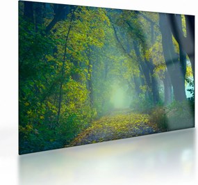 Tablou pe sticlă cu drum dea lungul cu copaci (70x50 cm)