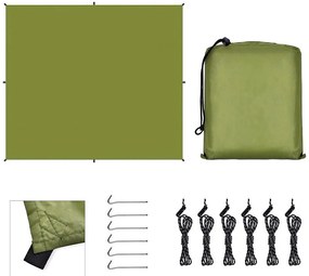 Prelata impermeabila de 3x3 metri pentru camping, cu geanta cadou