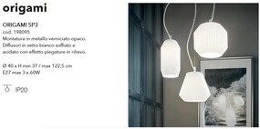 Lustra cu 3 pendule design modern ORIGAMI SP3, alb 198095