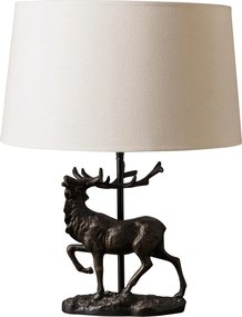 Lampa de masa, din aluminiu, cu abajur din in, Deer