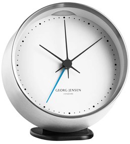 Ceas din oțel inoxidabil cu alarmă Henning Koppel, 10 cm, cu suport - Georg Jensen