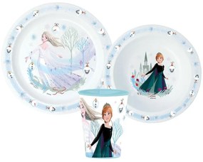 Disney Regatul de gheață Royally Cool Set de masă de Crăciun, set din plastic micro, pahar de 260 ml