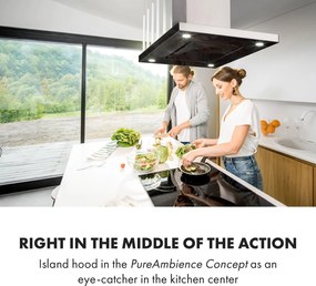 Klarstein Valeria, hotă de aburi, touch LED, 90 cm, 650 m³/h sticlă, oțel inoxidabil