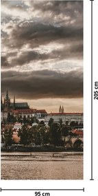 Fototapet pentru ușă - Praga înnorată (95x205cm)